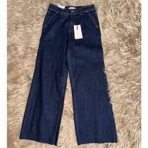 New OAT New York High Rise Wide Leg Dark Wash Jeans size 6/28